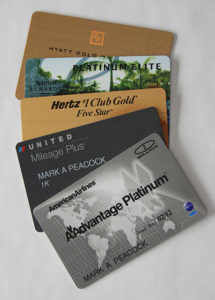 Stack of Premium Frequent Traveler Program Cards