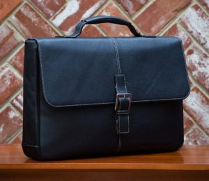 Boconi Tyler Tumbled BROKERS Leather Messenger Bag