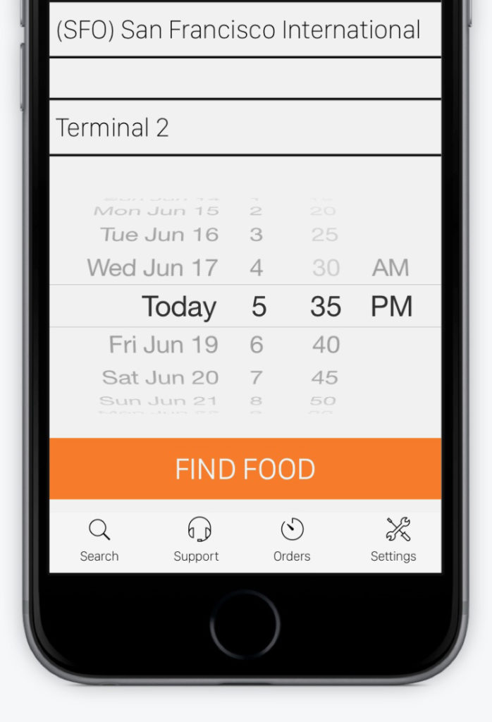 AirGrub airport dining app (courtesy image)