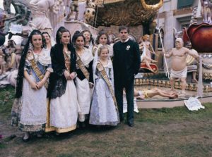 Traditional Costumes in Valencia, Spain, During Fallas