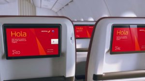 Iberia Premium Economy 12 inch HD Screens for Entertainment