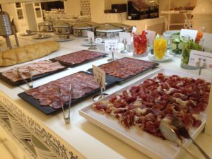 Spanish Meats at the Breakfast Buffet at Gran Hotel Miramar