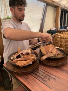 Buitrago del Lozoya Spain - Asador las Murallas Restaurant - Server Carving
