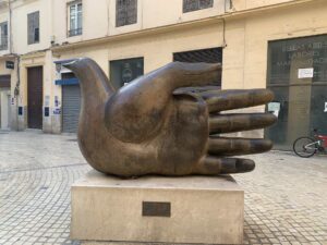 Malaga Spain - A Bird in the Hand Sculpture
