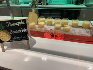 Marriott Auditorium Madrid Airport Hotel Breakfast Buffet Pineapple Smoothies