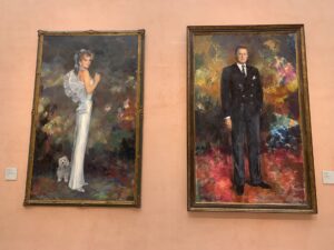 Portraits of Carmen and Baron Thyssen-Bornemisza at Thyssen Museum in Madrid