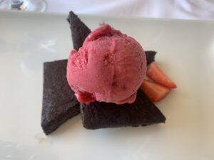 Spanish Foods - Chocolate Brownie and Raspberry Sorbet