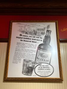 Sazerac Bar Historic Poster at Sazerac House in New Orleans