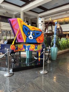 Blue Dog Steinway by George Rodrigue at Sheraton New Orleans