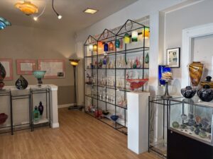 Rosetree Blown Glass Studio in Algiers Point Works on Display