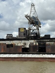 View of the Dominos Sugar Plant in New Orleans Along the Mississippi