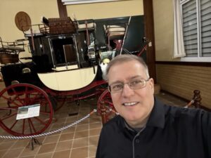 Quick Selfie in Coach Museum in Yeguada Cartuja Hierro del Bocado