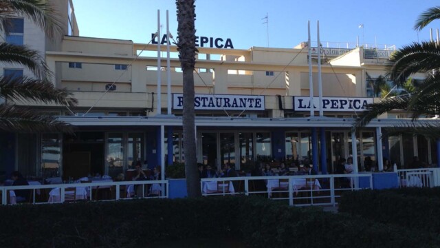 © Rob Hard 2016 Malvarosa Beach in Valencia Has a Boardwalk of Restaurants and Hotels