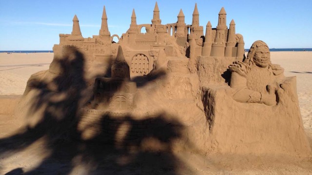 Sand Castle Seen Along Malvarrosa Beach in Valencia