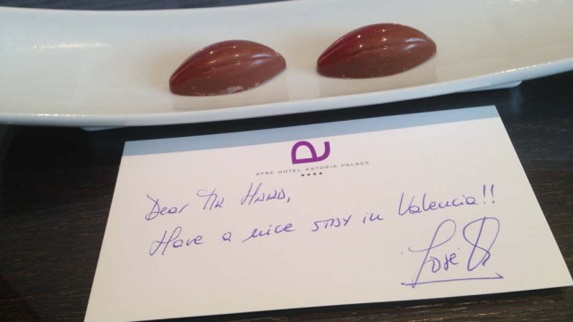 VIP Welcome Note at Astoria Palace in Valencia