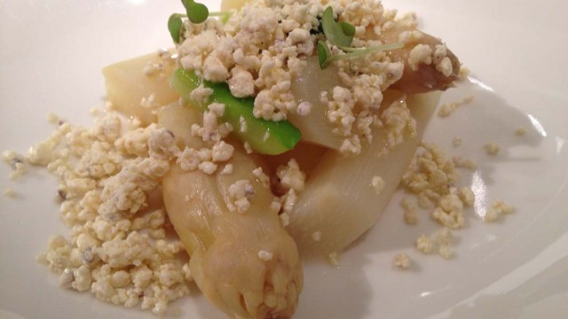 Honey and Mustard with White Asparagus at Rodero in Pamplona