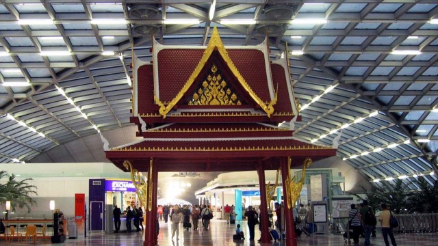 Inside Suvarnabhumi Airport in Bangkok