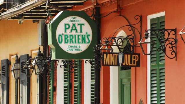 Famous for its hurricane drinks and dueling piano bar. Courtesy photo by Jeff Anding Pat O'Brien's in New Orleans