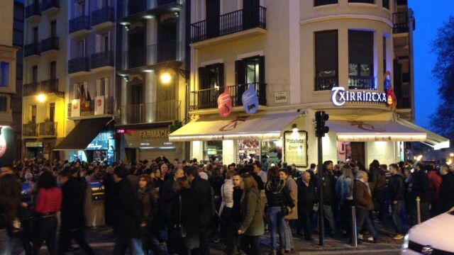 (c) Rob Hard Pintxos Bar Streets of Pamplona Can Be Lively