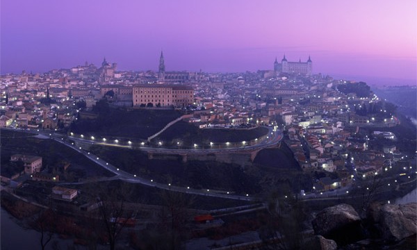 Panoramic Night View of Toledo, Spain