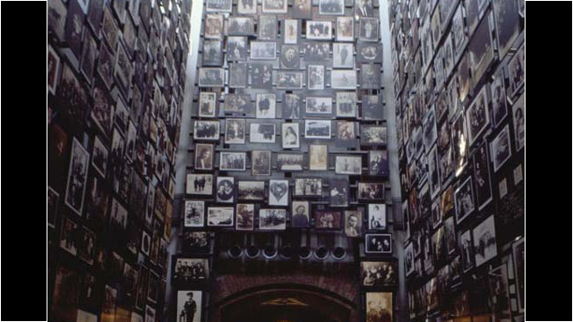 (c) 2014 Rob Hard U.S. Holocaust Museum Three Story Tower of Photographs