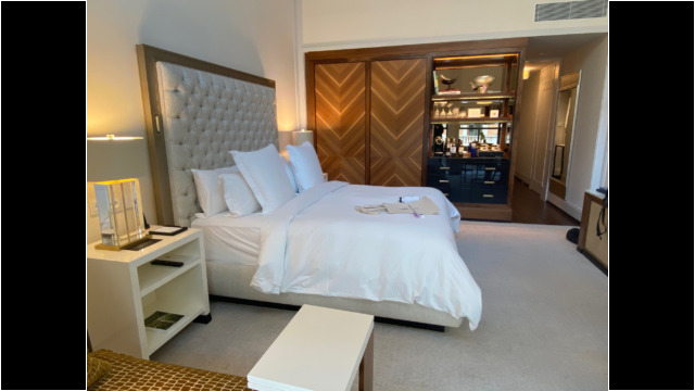 Well-Appointed Guestroom at Four Seasons Madrid. Courtesy of Mira Temkin Four Seasons Madrid Guest Room