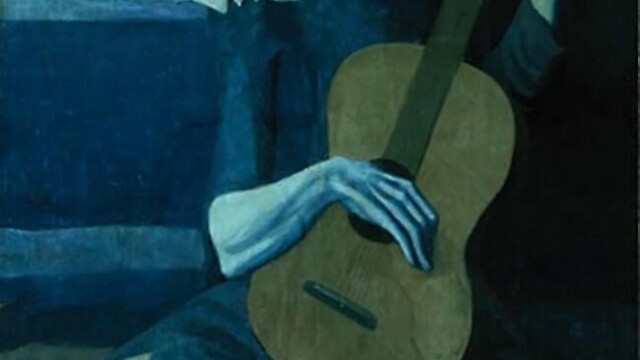 The Old Guitarist by Pablo Picasso.
Image courtesy of PabloPicasso.org The Old Guitarist