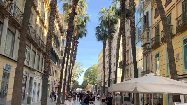 Malaga Spain - Street in City Center