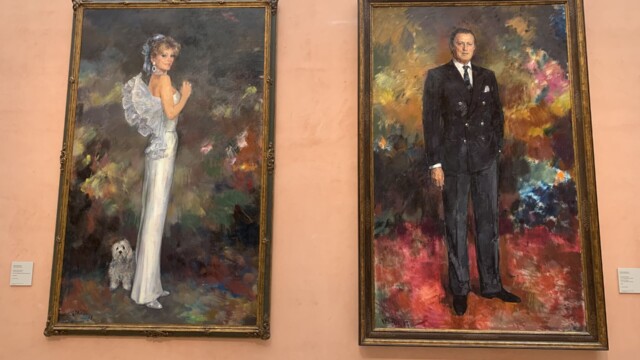 Portraits of Carmen and Baron Thyssen-Bornemisza at Thyssen Museum in Madrid