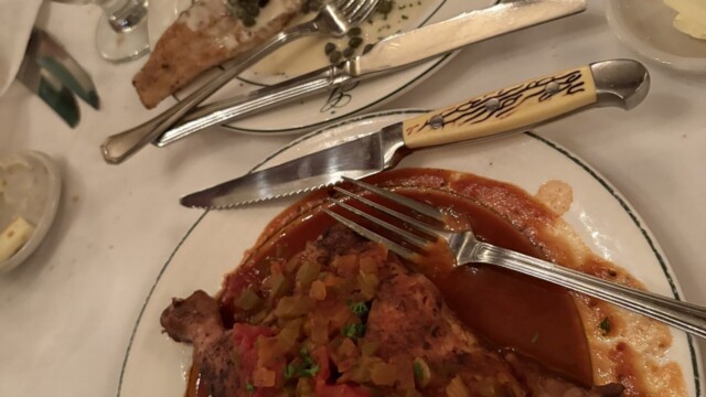 Dinner at Galatoires in New Orleans. © Rob Hard 2025 Dinner at Galatoires in New Orleans