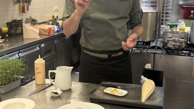 Chef Javier Muñoz Demonstrates His Approach To Local Ingredients During A Showcooking Experience At La Carboná
