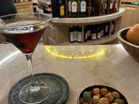 Enjoying a Cocktail at the Bar Inside Madrid Marriott Hotel Princesa Plaza